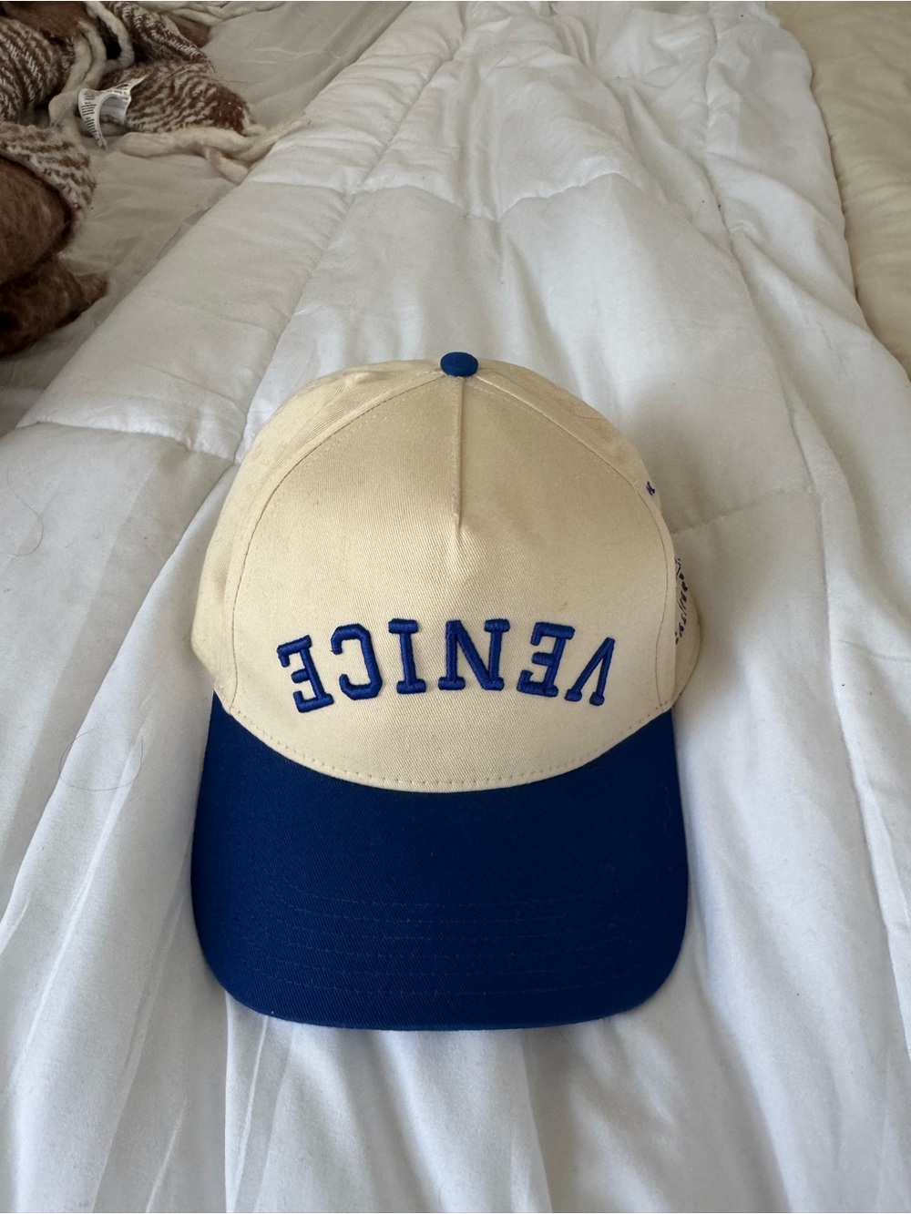 Venice Two-Tone Baseball Cap - Cream & Navy